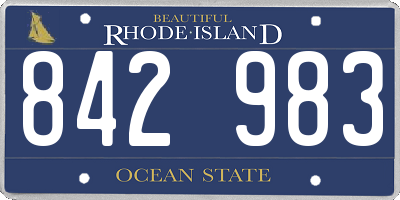 RI license plate 842983