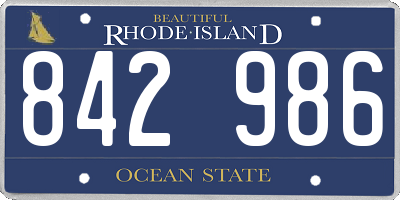 RI license plate 842986