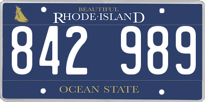 RI license plate 842989