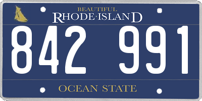 RI license plate 842991