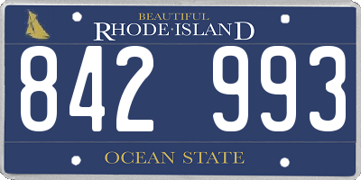 RI license plate 842993