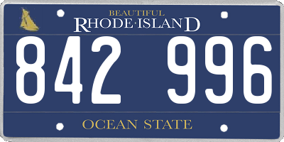 RI license plate 842996