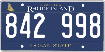 RI license plate 842998