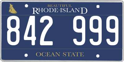RI license plate 842999