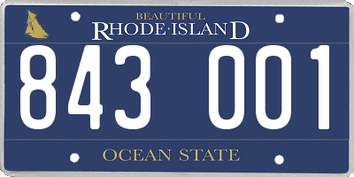 RI license plate 843001
