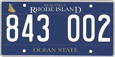 RI license plate 843002