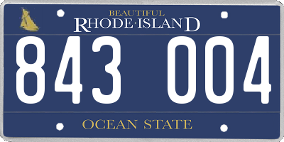 RI license plate 843004