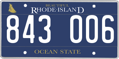 RI license plate 843006