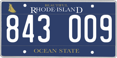RI license plate 843009