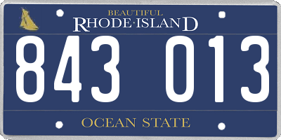 RI license plate 843013