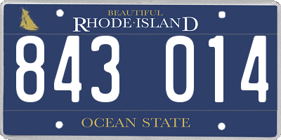 RI license plate 843014