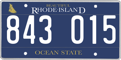 RI license plate 843015