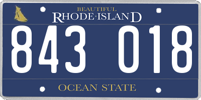 RI license plate 843018