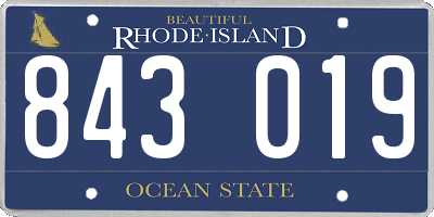 RI license plate 843019