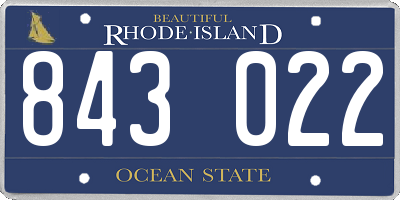 RI license plate 843022