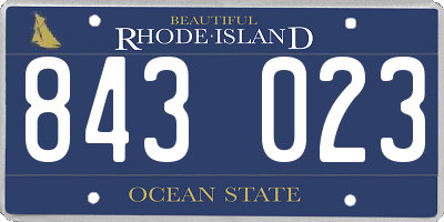 RI license plate 843023