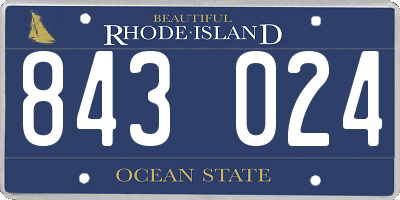 RI license plate 843024
