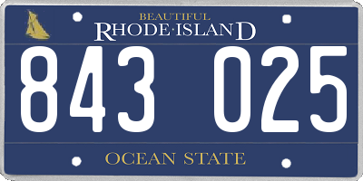 RI license plate 843025