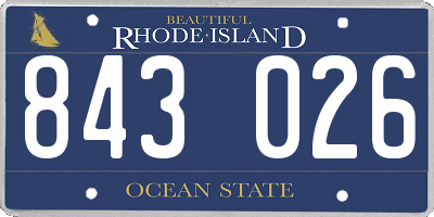 RI license plate 843026