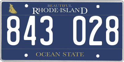 RI license plate 843028