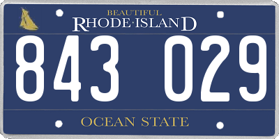 RI license plate 843029