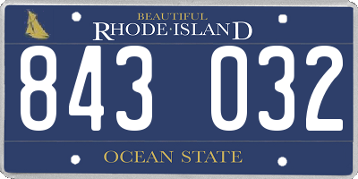 RI license plate 843032