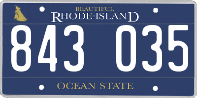 RI license plate 843035