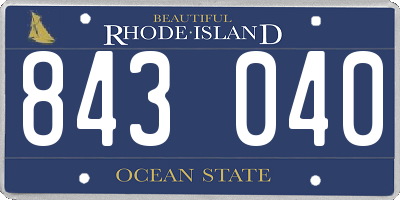 RI license plate 843040