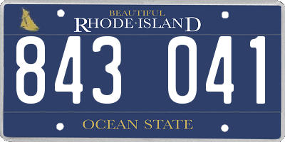 RI license plate 843041