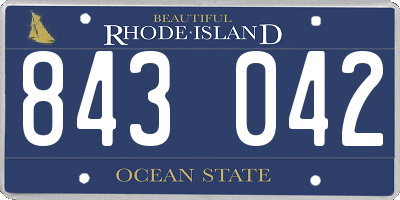 RI license plate 843042