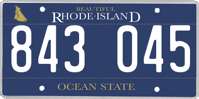 RI license plate 843045