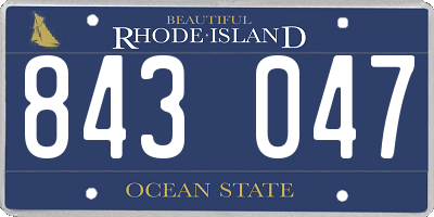 RI license plate 843047
