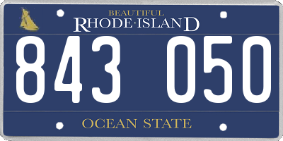 RI license plate 843050