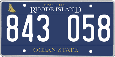 RI license plate 843058