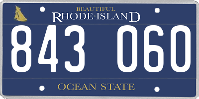 RI license plate 843060