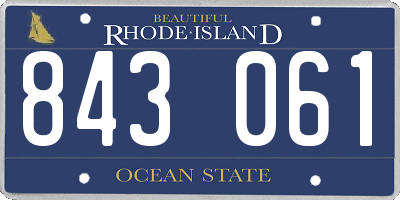 RI license plate 843061