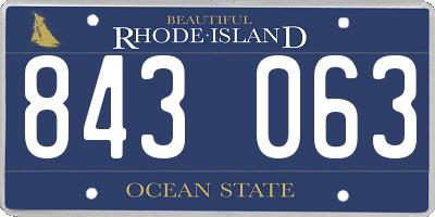 RI license plate 843063