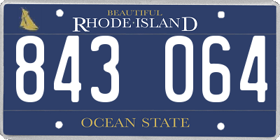 RI license plate 843064