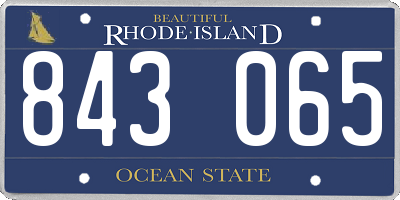 RI license plate 843065