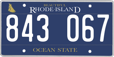 RI license plate 843067