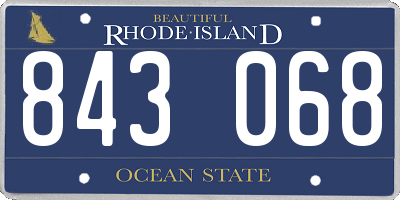RI license plate 843068