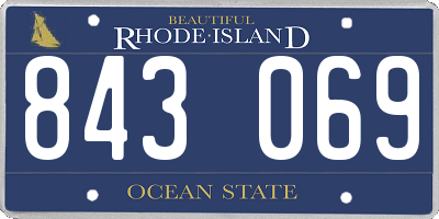 RI license plate 843069
