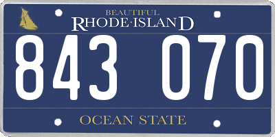 RI license plate 843070