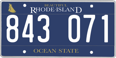 RI license plate 843071