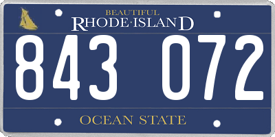 RI license plate 843072