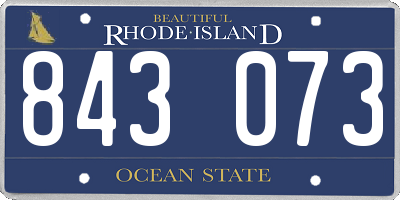 RI license plate 843073