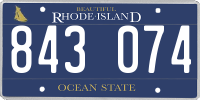RI license plate 843074