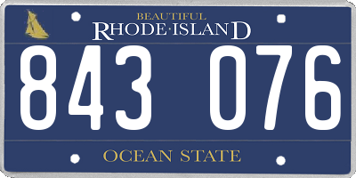 RI license plate 843076