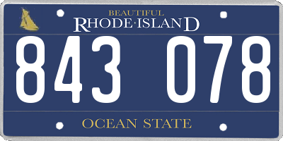 RI license plate 843078