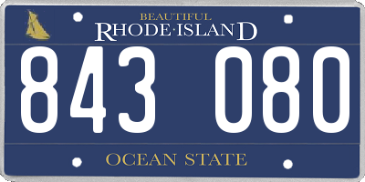 RI license plate 843080